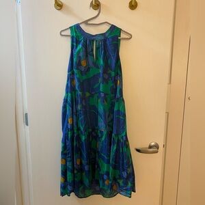Tommy Hilfiger Blue and Green Floral Midi Dress